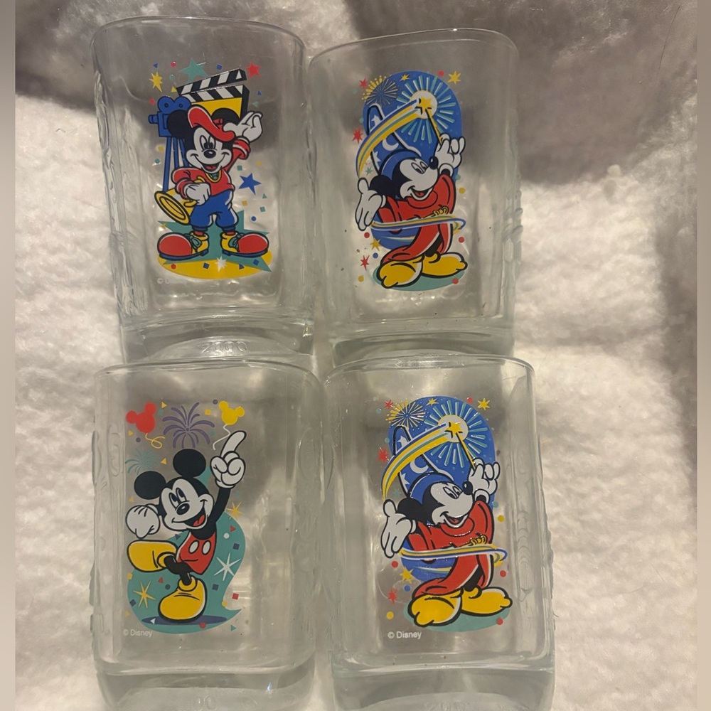 McDonald’s 2000 Mickey Mouse Glass Collection of 4. 25 years old .